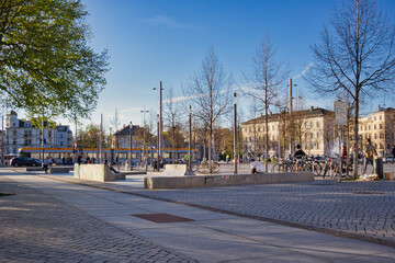 Skaterpark auf dem Richard Wagner Platz in Leipzig, Sachsen