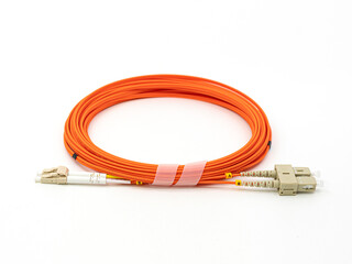 Fiber Optic Patch Cord on isolated white background