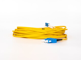 Fiber Optic Patch Cord on isolated white background