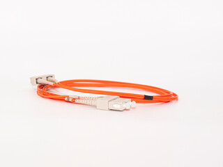 Fiber Optic Patch Cord on isolated white background