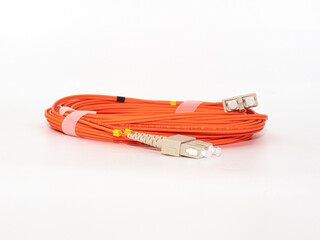 Fiber Optic Patch Cord on isolated white background