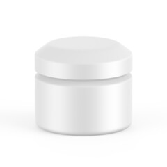 Matte cosmetic cream and gel jar for branding and mockup, 3d render illustration.