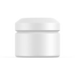 Matte cosmetic cream and gel jar for branding and mockup, 3d render illustration.