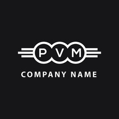 PVM letter logo design on black background. PVM  creative initials letter logo concept. PVM letter design.