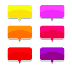 cartoon speech bubbles on yellow background Different doodle forms for your text, dialogs icon 3d vector Blank with text place. different hand drawn shapes isolated hand drawn speech bubbles isolated.