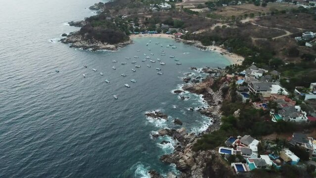 Puerto Angelito as seen by the drone arriving at the hidden beach port 