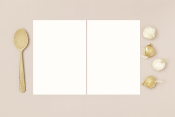 Two blank white vertical cards 5x7