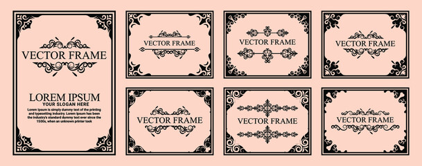 Certificate of achievement template set with Border,Invition,wedding card