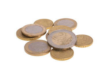 euro coins isolated