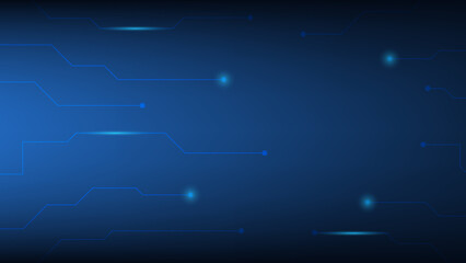 Hi-tech digital circuit board. AI pad and electrical lines connected on blue lighting background. futuristic technology design element concept