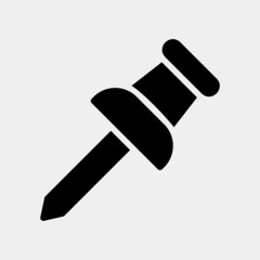 Pushpin icon in solid style, use for website mobile app presentation