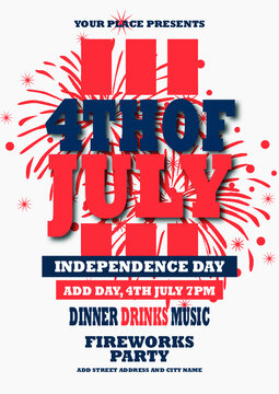 4th Of July Independence Day Party Poster Social Media Post Or Flyer Design