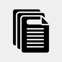 Document icon in solid style, use for website mobile app presentation