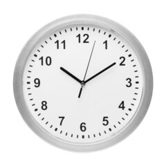 clock with an alarm clock on a white isolated background