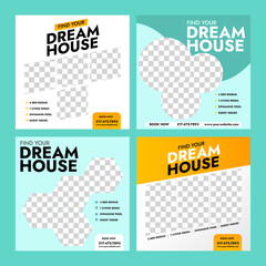 Instagram post template tentang real estate house property