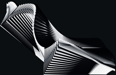 Black halftone lines background, creative pattern, vector modern design texture.