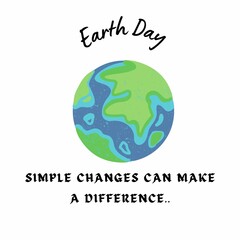 Earth Day 22 March Simple Changes Can Make A Difference.