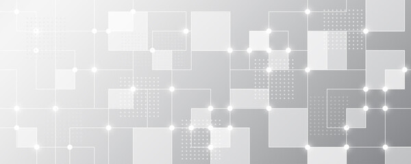 Grey white Abstract technology background, Hi tech digital connect, communication, high technology concept, science background