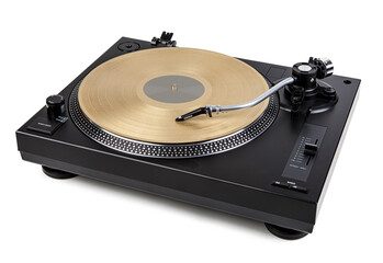 Classic and analog turntable for playing vinyl records. Model for a DJ - 499757751