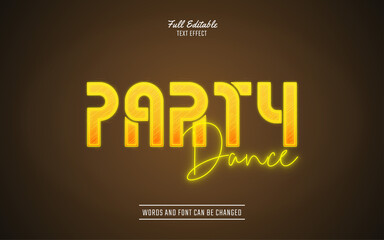 Editable Party Dance 3D Text Effect with Chocolate Gradient Background