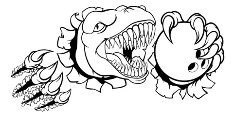 Dinosaur Bowling Player Animal Sports Mascot © Christos Georghiou