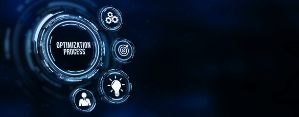 Internet, business, Technology and network concept. Optimization Software Technology Process System Business concept. 3d illustration.