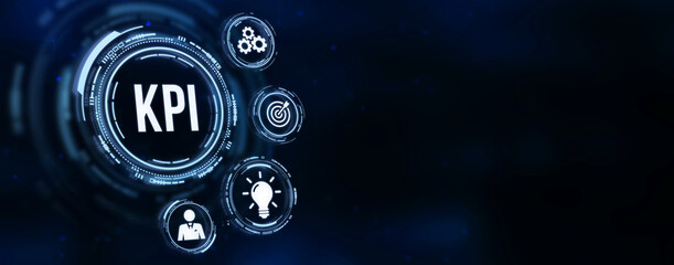 Internet, business, Technology and network concept. KPI Key Performance Indicator for Business Concept. 3d illustration.