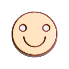 Happy smiley face 3d illustration. Cartoon character isolated on white background.