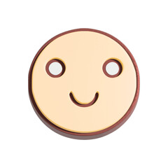 Fototapeta premium Happy smiley face 3d illustration. Cartoon character isolated on white background.