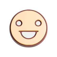 Fototapeta premium Happy smiley face 3d illustration. Cartoon character isolated on white background.