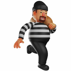Happy Face 3D A Thief Cartoon Design
