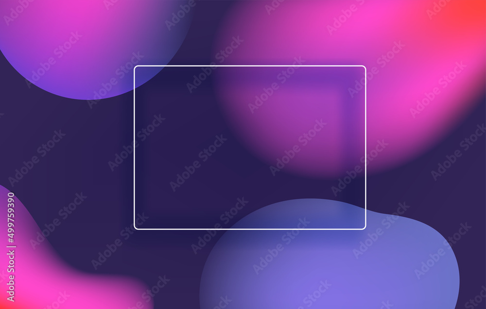 Poster Abstract vector background with white frame. Landing page template
