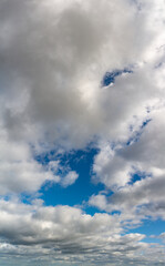 Fantastic soft thunderclouds, sky panorama