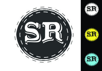 SR letter new logo and icon design template