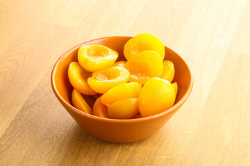 Naklejka na ściany i meble Canned apricot – sweet light dessert