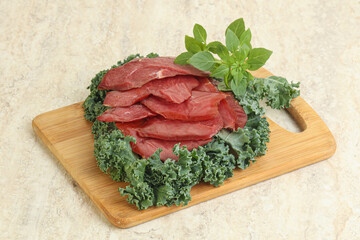 Sliced dried duck breast magret