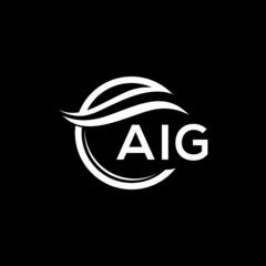 AIG letter logo design on black background. AIG creative  initials letter logo concept. AIG letter design.