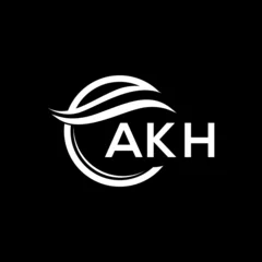 Deurstickers AKH  letter logo design on black background. AKH   creative initials letter logo concept. AKH  letter design.  © Faisal