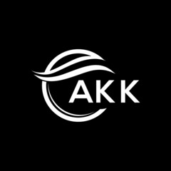 AKK  letter logo design on black background. AKK   creative initials letter logo concept. AKK  letter design.
