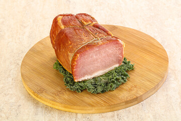 Delicous pork cured meat isolated
