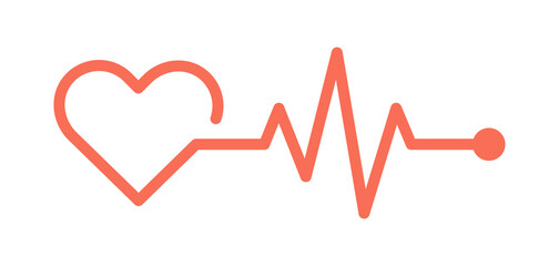 Heart pulse line design. Cardiogram symbol vector illustration.