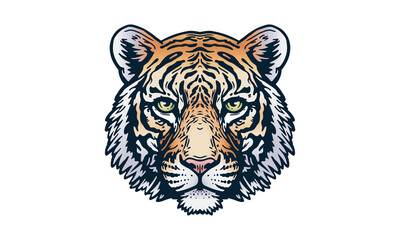 Bengal tiger on light background, vector, illustration logo, sign, emblem.