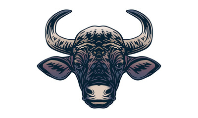 Gaur on light background, vector, illustration logo, sign, emblem.