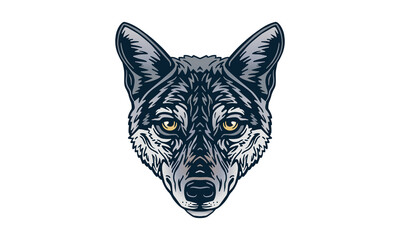 Indian wolf on light background, vector, illustration logo, sign, emblem.