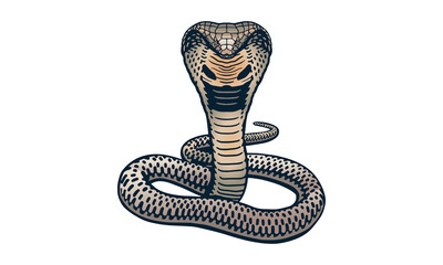 King cobra on light background, vector, illustration logo, sign, emblem.