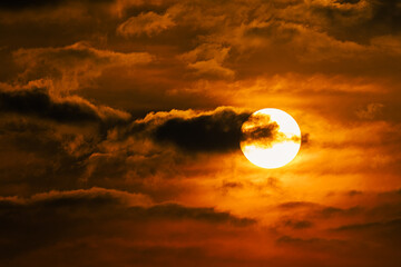 A stunning sunset in the clouds