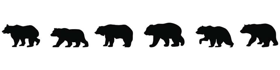 Bear icon vector set. hunting illustration sign collection. animals symbol. griaaly logo.