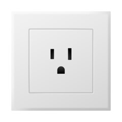 Socket power wall mounted outlet 3d realistic for american type. Electrical adapter plastic element