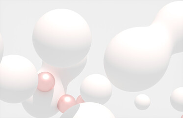 Beauty fashion background with floating white sphere for cosmetic product display. 3d rendering.