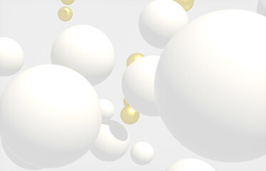 Beauty fashion background with floating white sphere for cosmetic product display. 3d rendering.